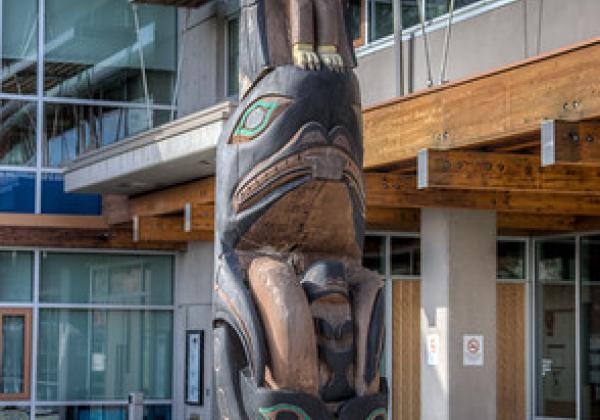 Totem at Cowichan campus.